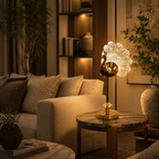 Modern Crystal Rechargeable Peacock Table Lamp