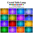 Aurora Crystal Lamp – 16 Color LED Touch & Remote Night Light
