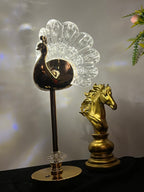 Modern Crystal Rechargeable Peacock Table Lamp