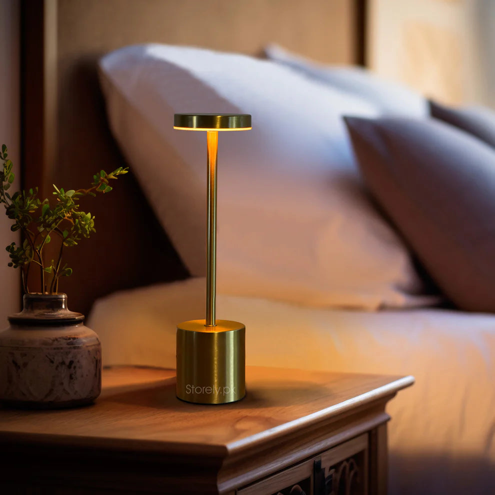 Rechargeable Touch LED Table Lamp – Modern Minimalist Metal Design, USB Powered, 3 Dimmable Modes