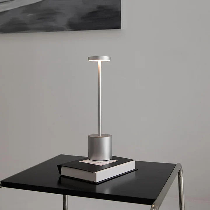 Rechargeable Touch LED Table Lamp – Modern Minimalist Metal Design, USB Powered, 3 Dimmable Modes