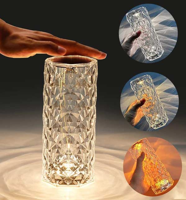 Aurora Crystal Lamp – 16 Color LED Touch & Remote Night Light
