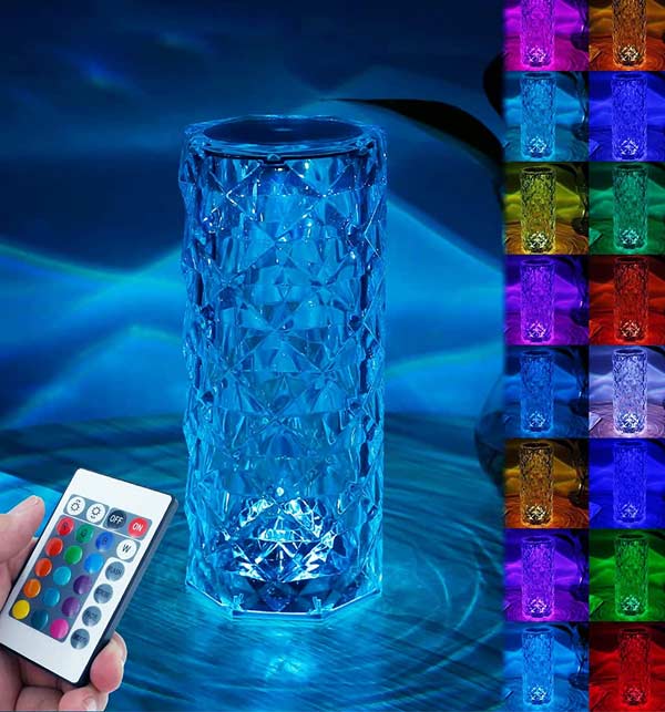 Aurora Crystal Lamp – 16 Color LED Touch & Remote Night Light