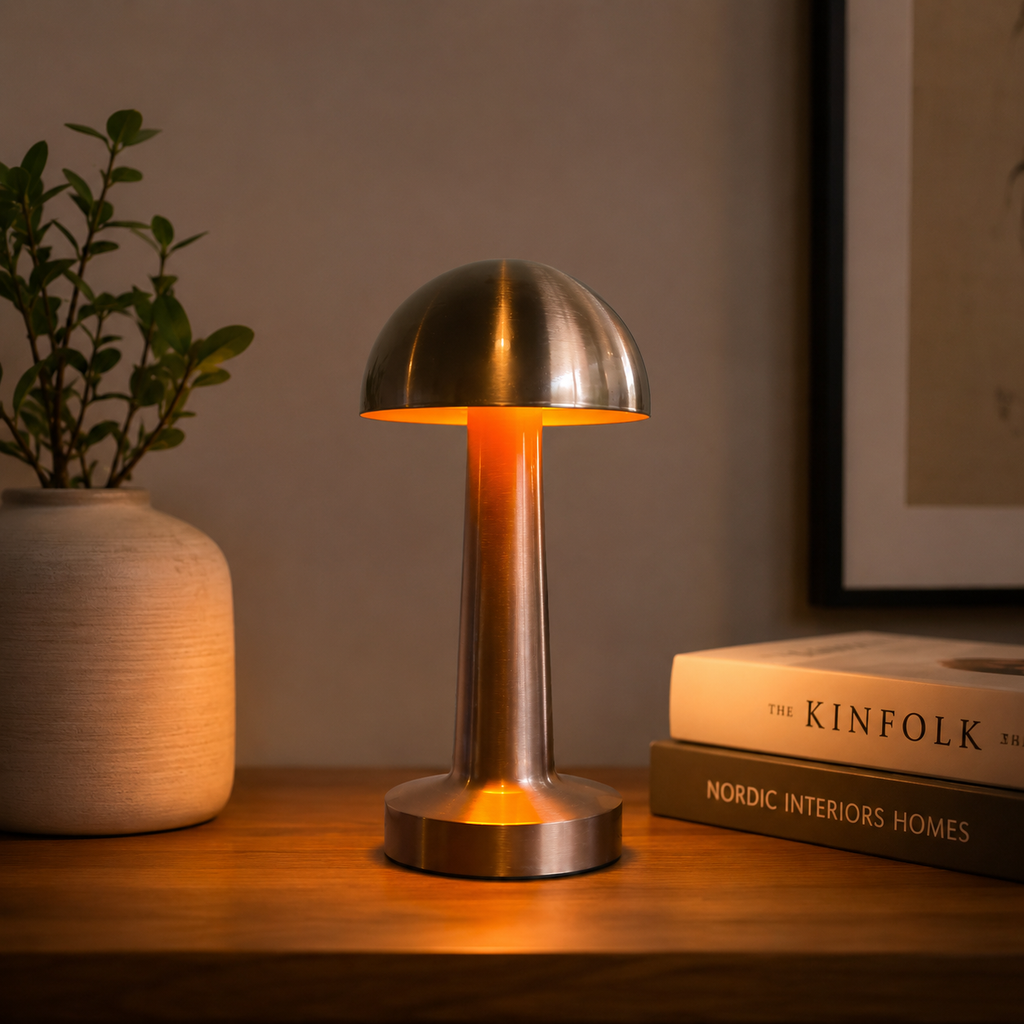 Rechargeable Touch Table Lamp (Rounded) – Minimalist USB LED Ambient Light