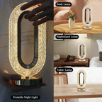 Crystal Elegance Lamp – Rechargeable, Dimmable, 3 Color Modes