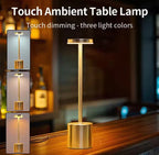 Rechargeable Touch LED Table Lamp – Modern Minimalist Metal Design, USB Powered, 3 Dimmable Modes