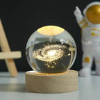 3D Crystal Ball Lamp – LED Night Light with Wooden Base