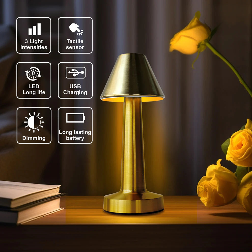 Rechargeable Touch Table Lamp (Mushroom) – Minimalist USB LED Ambient Light