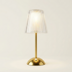 Luxury Cordless Rechargeable LED Table Lamp with Crystal Acrylic Shade