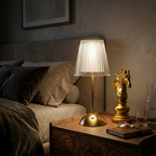 Luxury Cordless Rechargeable LED Table Lamp with Crystal Acrylic Shade