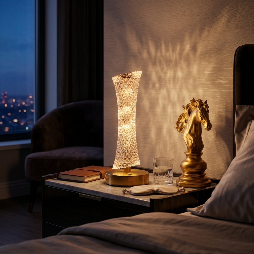 Rechargeable Luxury Crystal LED Table Lamp
