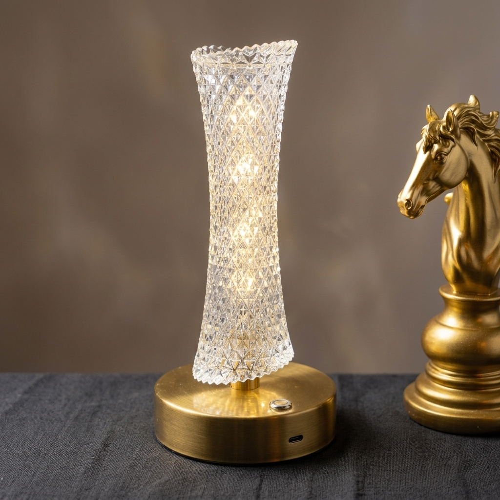 Rechargeable Luxury Crystal LED Table Lamp
