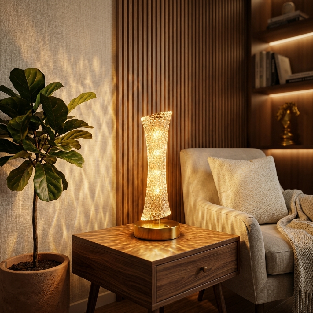 Rechargeable Luxury Crystal LED Table Lamp