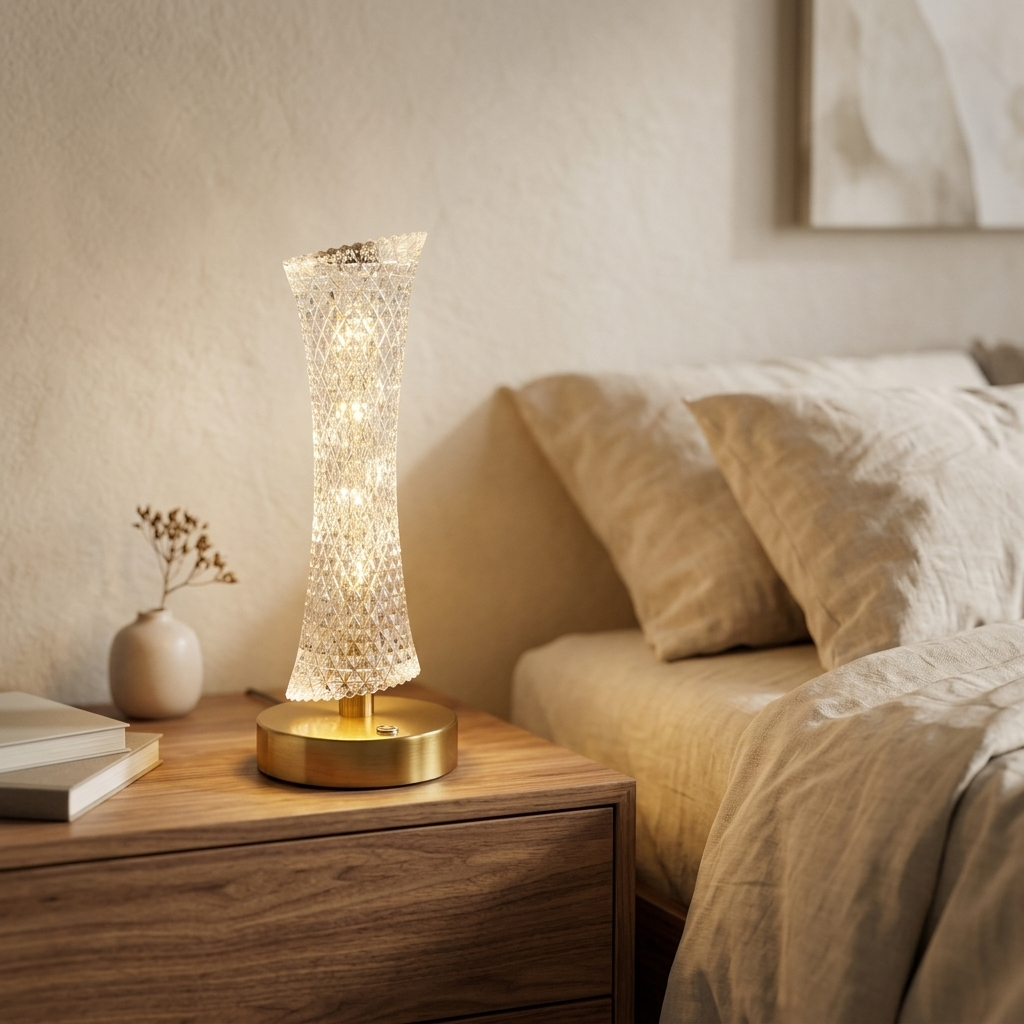 Rechargeable Luxury Crystal LED Table Lamp