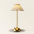 Luxury Minimalist Pleated Bedside Lamp with Gold Base