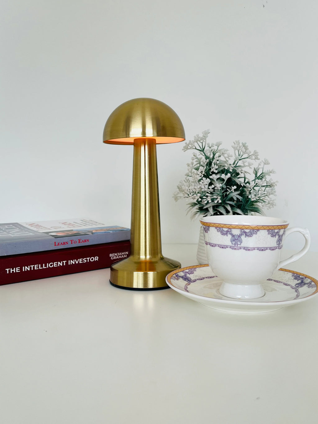 Rechargeable Touch Table Lamp (Rounded) – Minimalist USB LED Ambient Light
